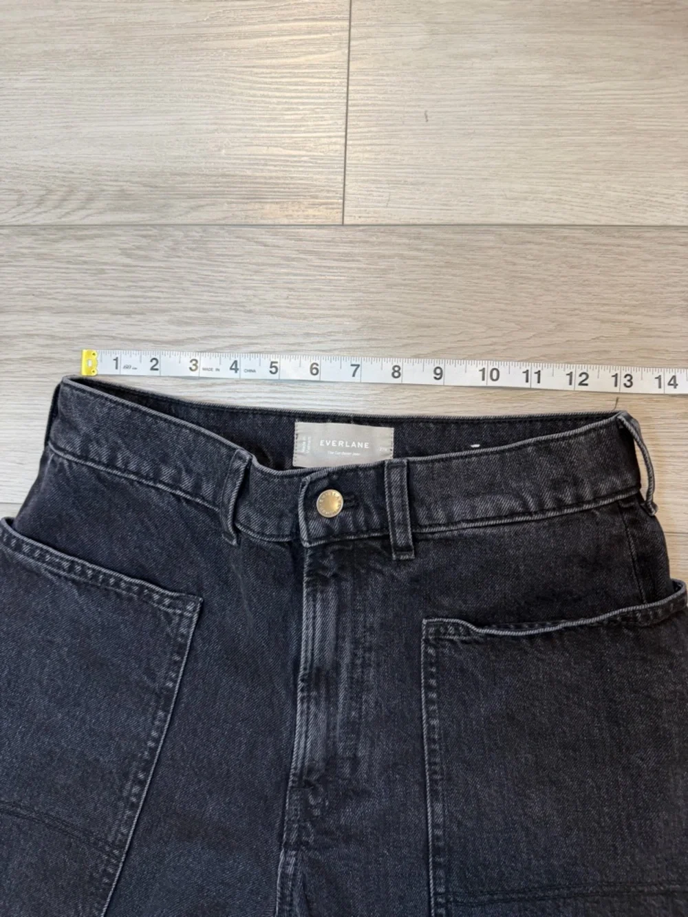 Everlane Jeans 27 Black The Way-High Gardener Cropped Wide Leg High Rise Organic - Picture 9 of 15